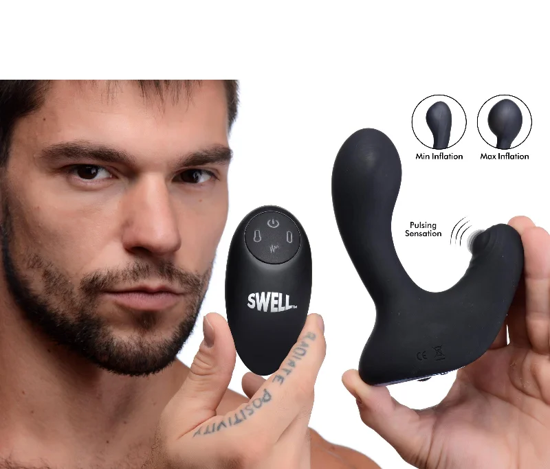 Vibrating toys for men-Swell 10x Inflate and Tap Prostate Vibe