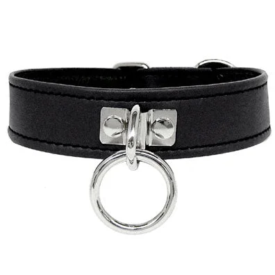 Affordable BDSM toy masks-Leather Ring Collar